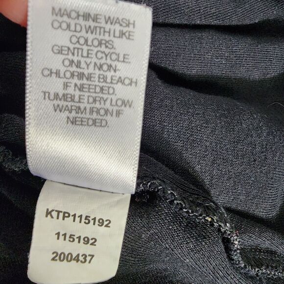 J Jill Womens Pima Shirttail Tee Sz S Petite Top Black Daisy Floral Short Sleeve - Picture 10 of 10